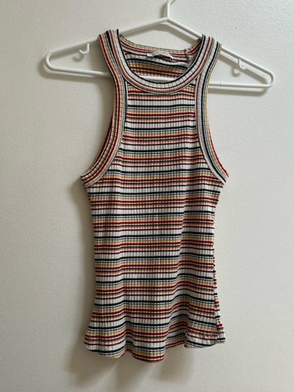 Zara Striped Ribbed Tank Top M